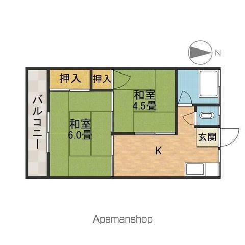 第1吉田文化(2K/2階)の間取り写真