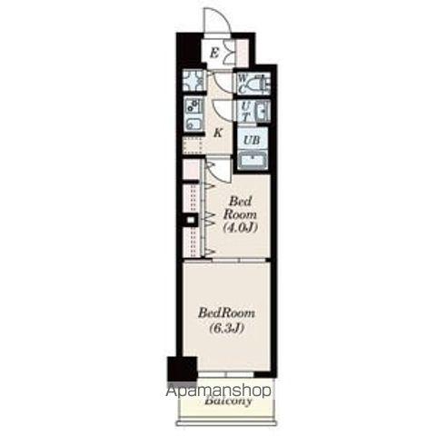 S-RESIDENCE六番町(2K/6階)の間取り写真