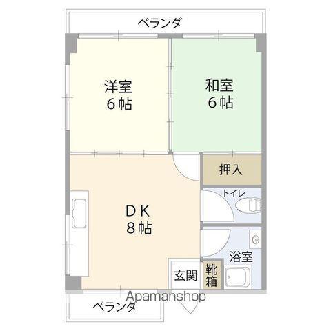 ピュア新川(2DK/3階)の間取り写真