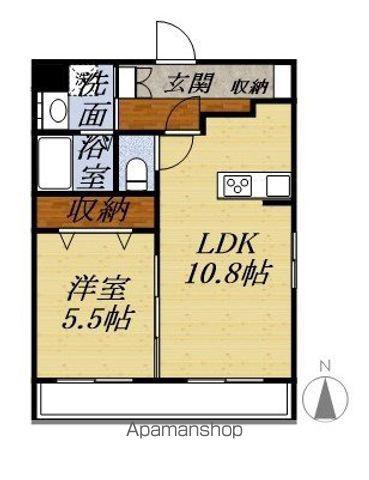 シャウレー小松(1LDK/4階)の間取り写真