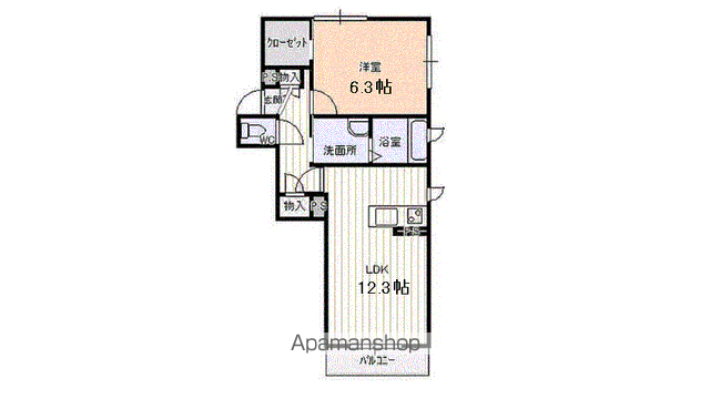 PROUD22(1LDK/1階)の間取り写真