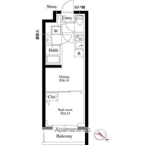 プラチナスクエア赤羽(1DK/3階)の間取り写真