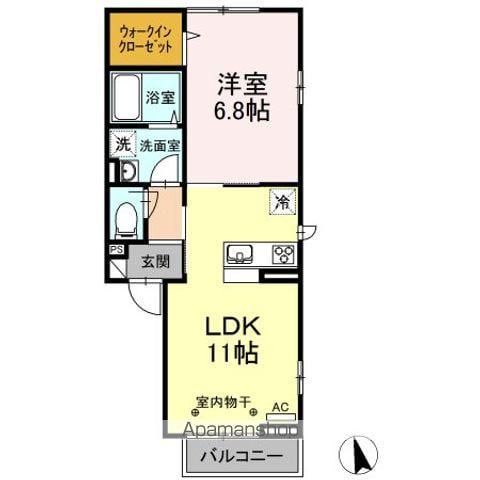 CASA FELICEⅢ(1LDK/2階)の間取り写真