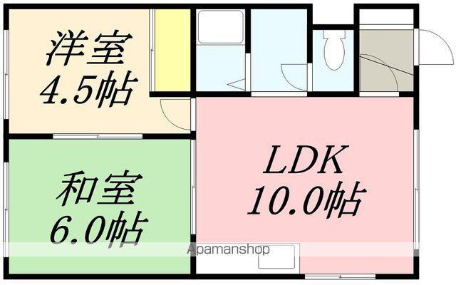 シャルム中上(2LDK/1階)の間取り写真
