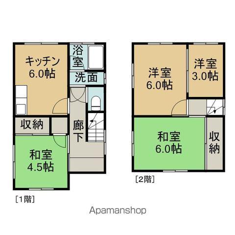 広島県安芸高田市 2階建 築40年(4DK)の間取り写真