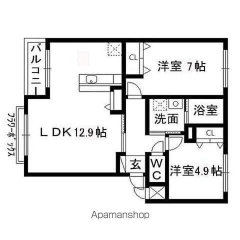 ブライトコートⅠ(2LDK/2階)の間取り写真