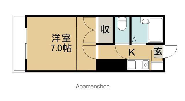 パティオ三野(1K/1階)の間取り写真