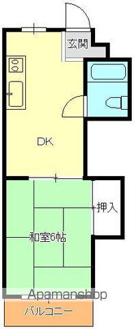 ハイツ伊藤(1DK/3階)の間取り写真