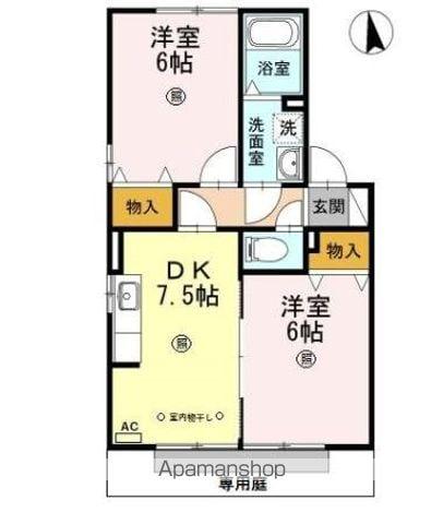 グリーンエクセル(2DK/1階)の間取り写真