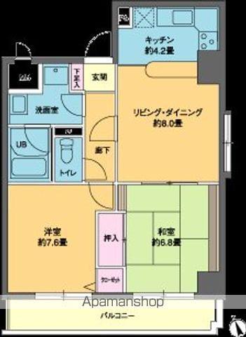 ホワイトプラザ会津(2LDK/4階)の間取り写真