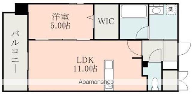PRELUDE新町(1LDK/13階)の間取り写真