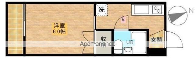 スカイピア(1K/2階)の間取り写真