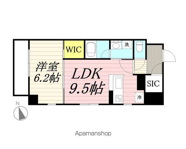 グランツアベニュー立川錦町(1LDK/5階)の間取り写真