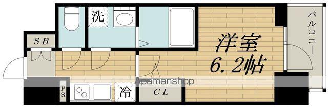 エスリードレジデンス大阪グランノースⅡ(1K/4階)の間取り写真