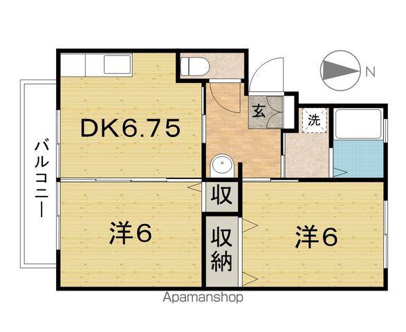 ハミルトンハウス弐番館(2DK/2階)の間取り写真