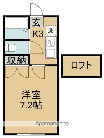 ホワイトキャッスル六丁の目ビレジC棟(1K/1階)の間取り写真