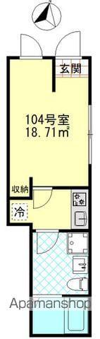 ブローテ四ツ木(1K/1階)の間取り写真