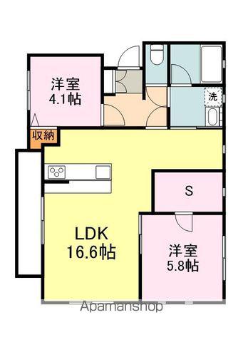 エーリッシュ新涯(2SLDK/1階)の間取り写真