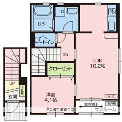 キルシェ(1LDK/2階)の間取り写真