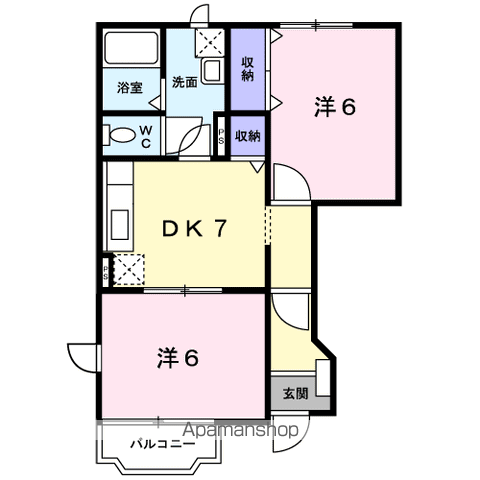ハイムアヅマ(2DK/1階)の間取り写真