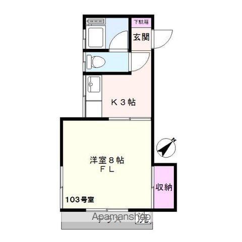 グリーンハイツ(1K/1階)の間取り写真