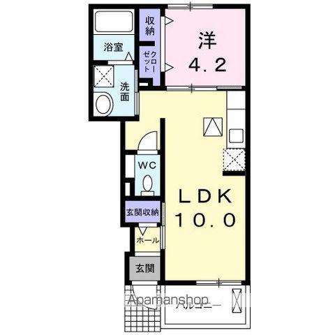 ミルト住吉Ⅱ(1LDK/1階)の間取り写真