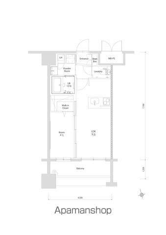 エンクレスト博多EXCEED(1LDK/8階)の間取り写真