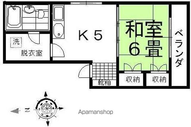 シャトーAKI(1DK/2階)の間取り写真