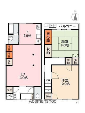 高松琴平電鉄志度線 松島二丁目駅 徒歩3分 2階建 築52年(3DK)の間取り写真