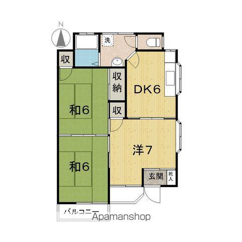 レジデンスフローラ(3DK/2階)の間取り写真