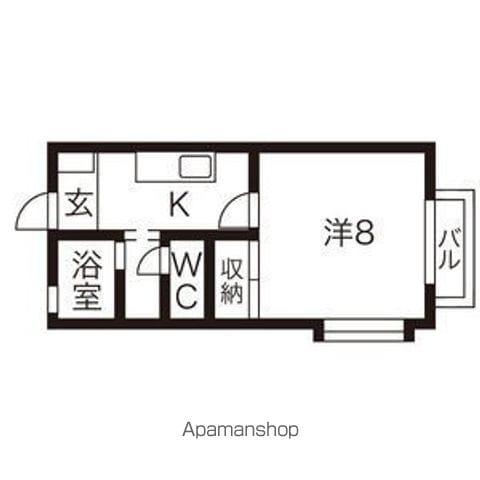 グリシーヌ(1K/2階)の間取り写真