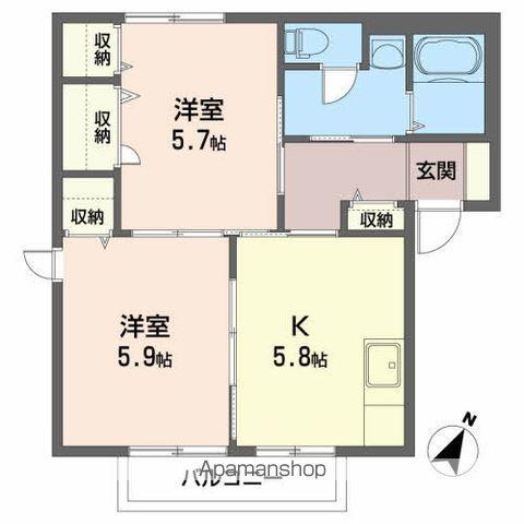 ポラリス(2K/2階)の間取り写真