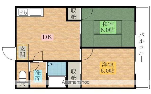 RINON新家A・D棟(2DK/2階)の間取り写真