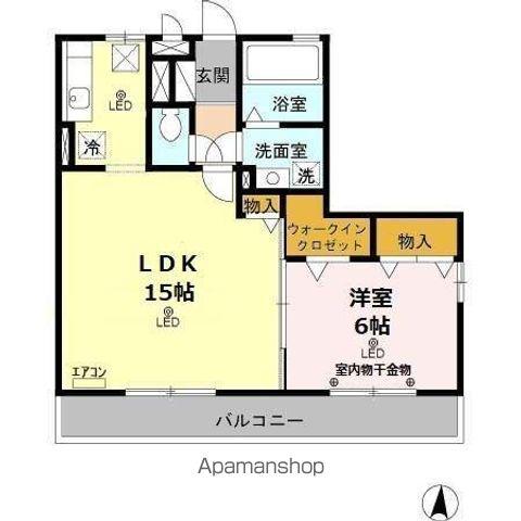 スカイプラザ(1LDK/1階)の間取り写真