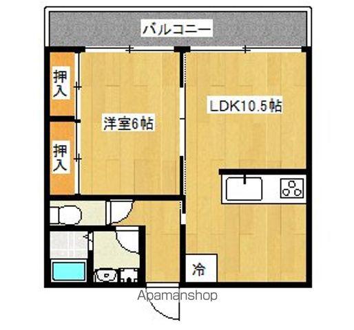 近江アパート北(1LDK/2階)の間取り写真