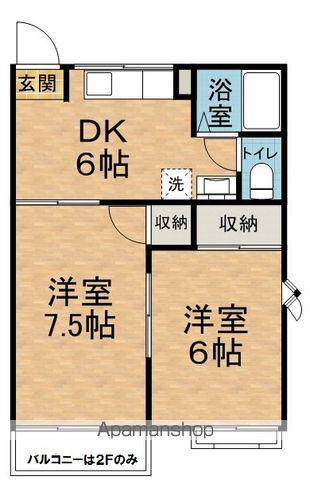 Fタウン(2DK/1階)の間取り写真
