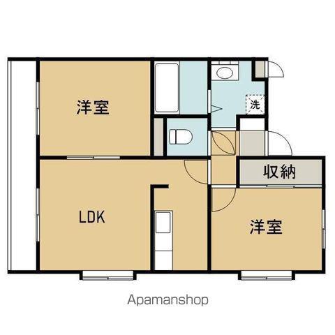 ベルモンドB(2LDK/1階)の間取り写真