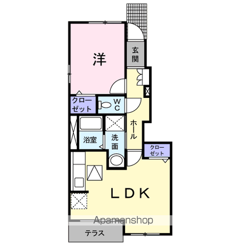 ヴィラユニゾンⅡ(1LDK/1階)の間取り写真