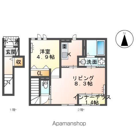 CASA LIBERTA Ⅰ(1LDK/2階)の間取り写真
