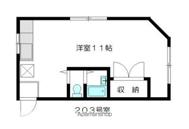 ウィング(1K/2階)の間取り写真