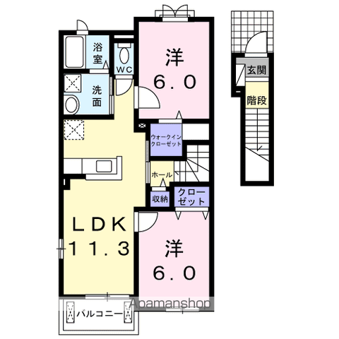 メゾン プリティー(2LDK/2階)の間取り写真