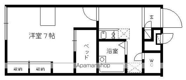 レオパレスクレストール25(1K/2階)の間取り写真