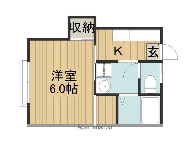 ハイツパープル(1K/1階)の間取り写真