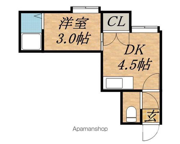 北34条マンション(1DK/3階)の間取り写真