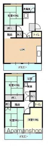 高陽金平団地 1号棟(4LDK/3階)の間取り写真