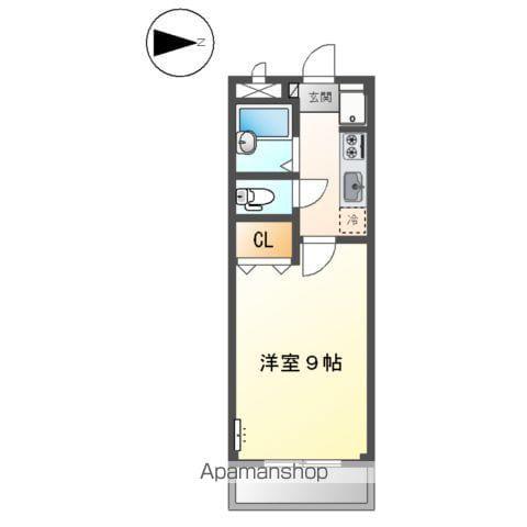 サンコートF(1K/1階)の間取り写真
