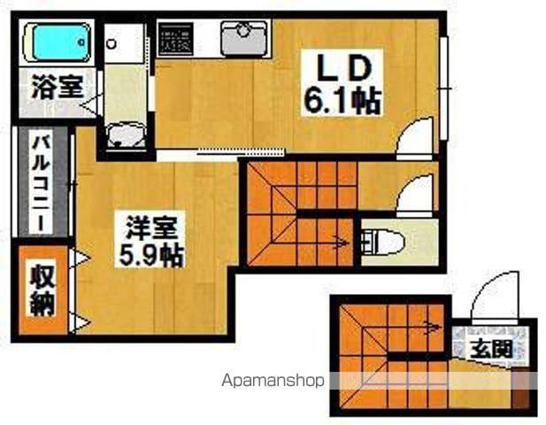 アドニスコート堺(1DK/2階)の間取り写真