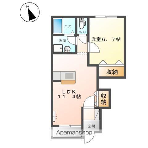 マリアージュⅢ(1LDK/1階)の間取り写真