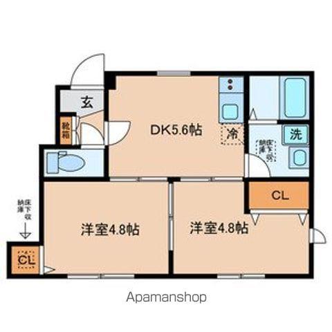 メゾンジェム(2DK/1階)の間取り写真