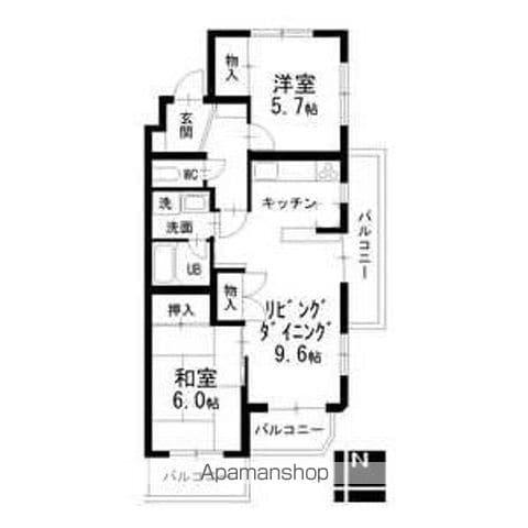 ヒルトップ東山(2LDK/2階)の間取り写真